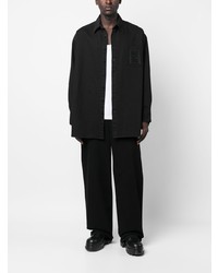 schwarzes Langarmhemd von Raf Simons