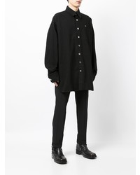 schwarzes Langarmhemd von Raf Simons