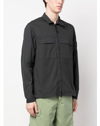 schwarzes Langarmhemd von Stone Island