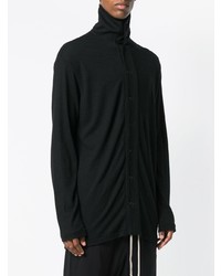 schwarzes Langarmhemd von Yohji Yamamoto