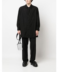 schwarzes Langarmhemd von Yohji Yamamoto