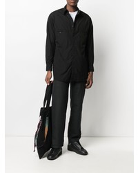 schwarzes Langarmhemd von Yohji Yamamoto