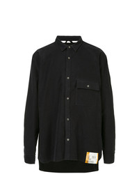 schwarzes Langarmhemd von Maison Mihara Yasuhiro