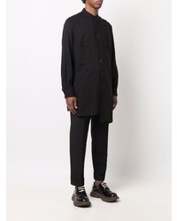 schwarzes Langarmhemd von Yohji Yamamoto