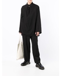 schwarzes Langarmhemd von Yohji Yamamoto