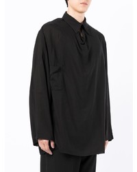 schwarzes Langarmhemd von Yohji Yamamoto