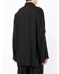 schwarzes Langarmhemd von Yohji Yamamoto