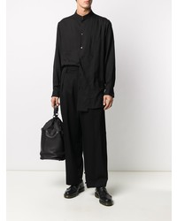 schwarzes Langarmhemd von Yohji Yamamoto