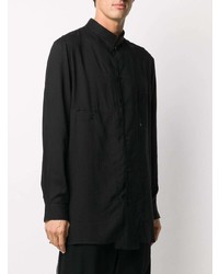 schwarzes Langarmhemd von Yohji Yamamoto