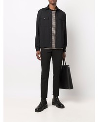 schwarzes Langarmhemd von Z Zegna