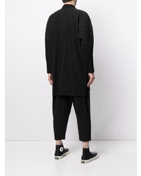 schwarzes Langarmhemd von Homme Plissé Issey Miyake