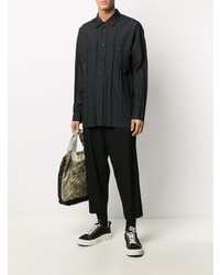 schwarzes Langarmhemd von Issey Miyake Men