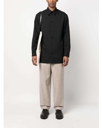 schwarzes Langarmhemd von Jil Sander