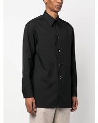 schwarzes Langarmhemd von Jil Sander