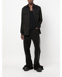 schwarzes Langarmhemd von Rick Owens