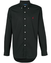 schwarzes Langarmhemd von Polo Ralph Lauren