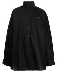 schwarzes Langarmhemd von Raf Simons
