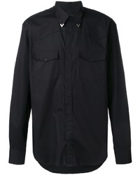 schwarzes Langarmhemd von Roberto Cavalli