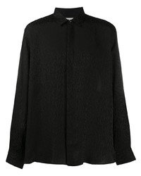 schwarzes Langarmhemd von Saint Laurent