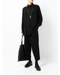 schwarzes Langarmhemd von Yohji Yamamoto