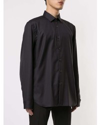 schwarzes Langarmhemd von Corneliani