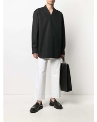 schwarzes Langarmhemd von Jil Sander