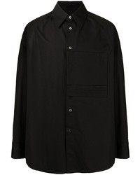 schwarzes Langarmhemd von Wooyoungmi