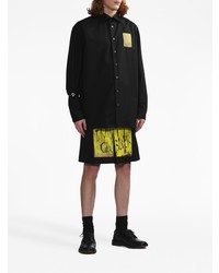 schwarzes Langarmhemd von Raf Simons