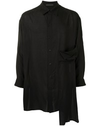 schwarzes Langarmhemd von Yohji Yamamoto