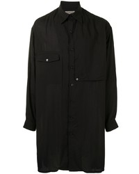 schwarzes Langarmhemd von Yohji Yamamoto