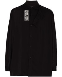 schwarzes Langarmhemd von Yohji Yamamoto