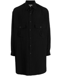 schwarzes Langarmhemd von Yohji Yamamoto