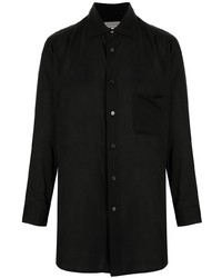 schwarzes Langarmhemd von Yohji Yamamoto