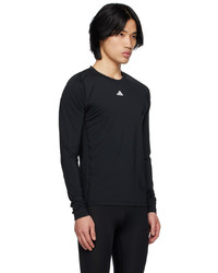 schwarzes Langarmshirt aus Netzstoff von adidas Originals