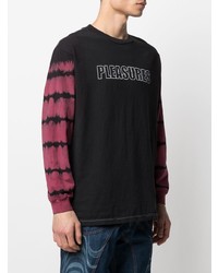 schwarzes Mit Batikmuster Langarmshirt von Pleasures