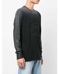 schwarzes Mit Batikmuster Langarmshirt von Diesel