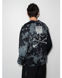 schwarzes Mit Batikmuster Langarmshirt von Mastermind Japan