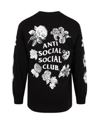 schwarzes Langarmshirt mit Blumenmuster von Anti Social Social Club