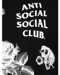 schwarzes Langarmshirt mit Blumenmuster von Anti Social Social Club