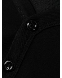 schwarzes Langarmshirt mit einer Knopfleiste von DSQUARED2