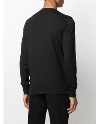 schwarzes Langarmshirt mit einer Knopfleiste von Tom Ford