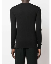 schwarzes Langarmshirt mit einer Knopfleiste von Tom Ford