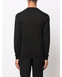 schwarzes Langarmshirt mit einer Knopfleiste von Tom Ford