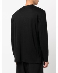 schwarzes Langarmshirt mit einer Knopfleiste von Barena