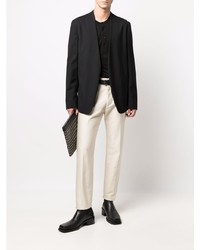 schwarzes Langarmshirt mit einer Knopfleiste von Tom Ford