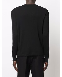 schwarzes Langarmshirt mit einer Knopfleiste von Tom Ford