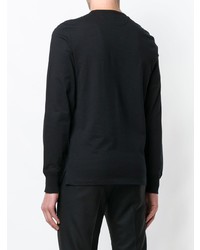 schwarzes Langarmshirt mit einer Knopfleiste von Tom Ford