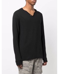 schwarzes Langarmshirt mit einer Knopfleiste von Zadig & Voltaire