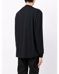 schwarzes Langarmshirt mit geometrischem Muster von Giorgio Armani
