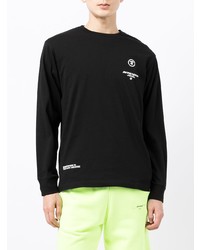 schwarzes Langarmshirt von AAPE BY A BATHING APE